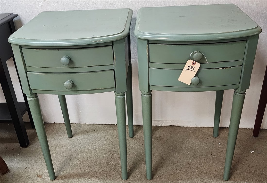 Pr. 1 Drawer Ptd. Night Stands 29 1/2" H X 18" W X 18" D: Pr. 1 Drawer Ptd. Night Stands 29 1/2" H X 18" W X 18" D