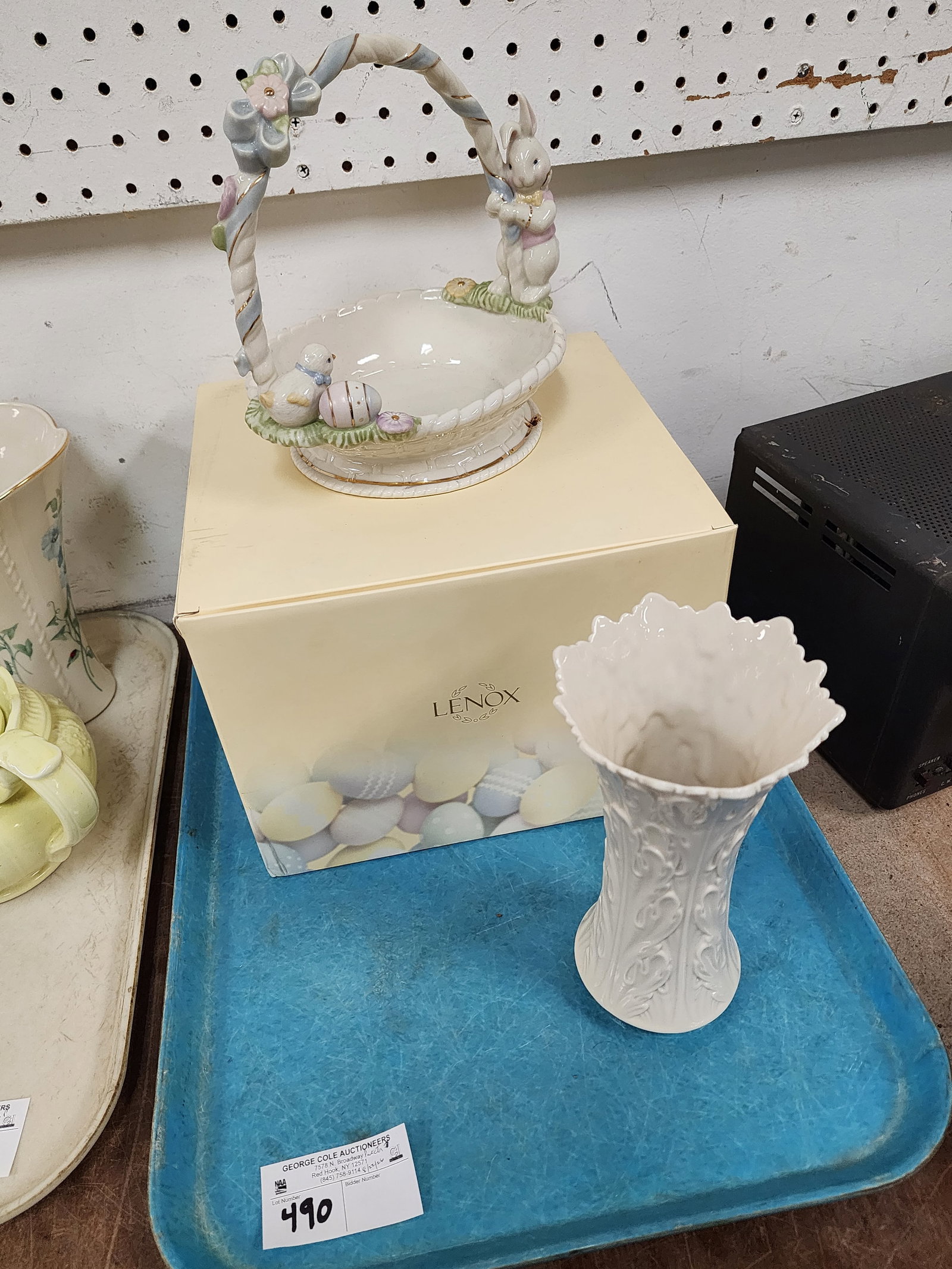 Lenox Basket 8" H + Lenox Vase 8" H (1 of 1)