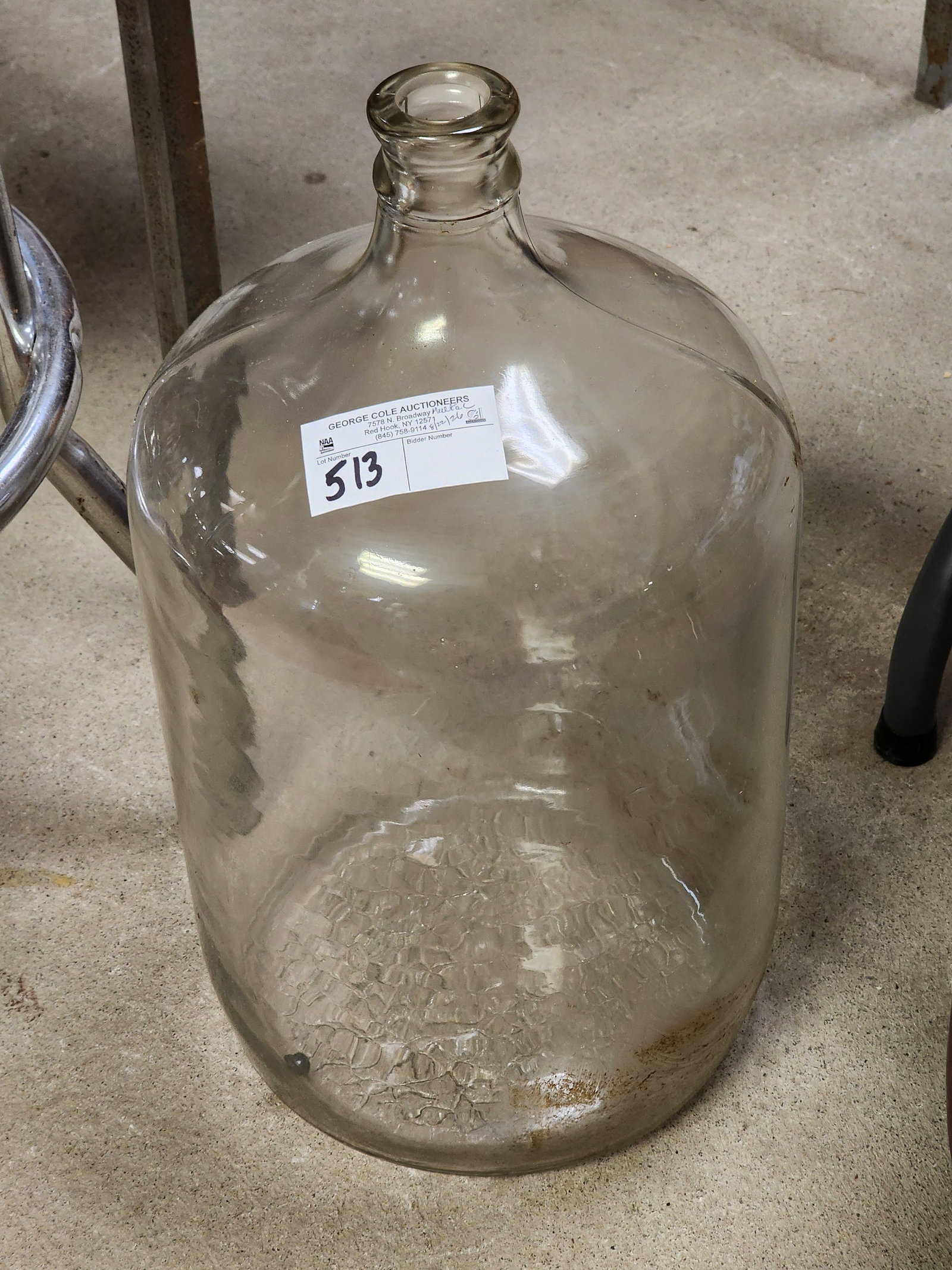 Glass Penny Jug 18" H X 10" Diam.: Glass Penny Jug 18" H X 10" Diam.
