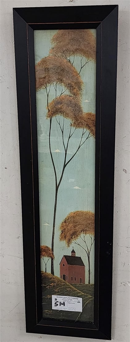 O/P Sgnd Warren Kimble 26" X 5" w/Frame 29 1/2" X 8 1/4": O/P Sgnd Warren Kimble 26" X 5" w/Frame 29 1/2" X 8 1/4"