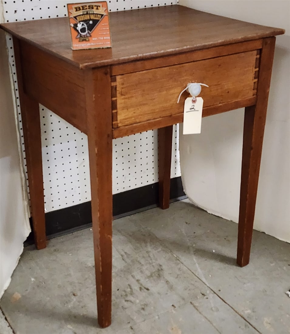 19th C Country Hepplewhite 1 Drawer Stand 30" H X 24" W X 20" D: 19th C Country Hepplewhite 1 Drawer Stand 30" H X 24" W X 20" D