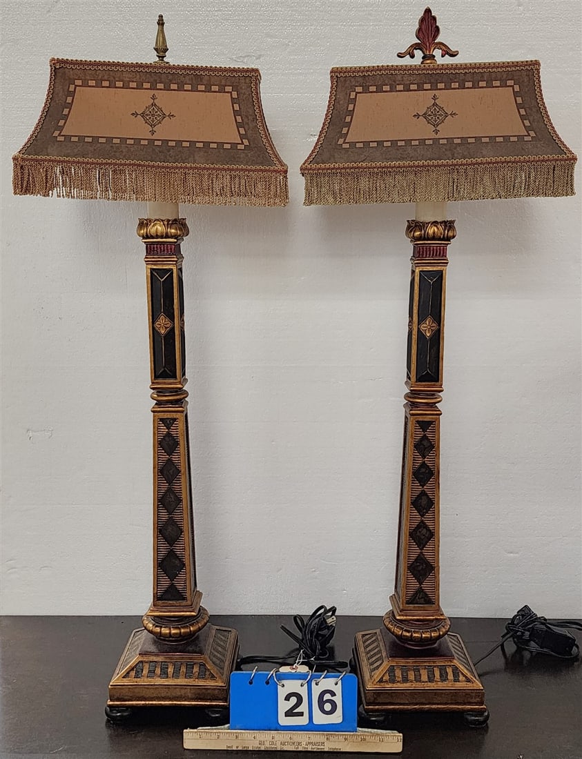 Pr. Neoclassical Table Lamps 39" H - 2