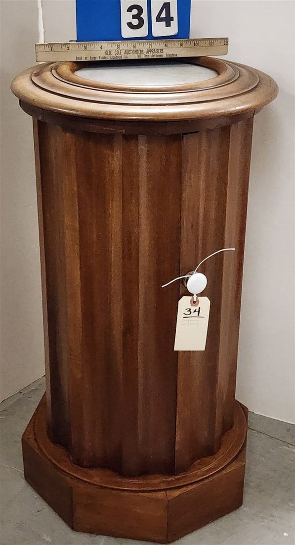 Empire Marbletop 1 Door Stand 29 1/2" H X 16" Diam.: Empire Marbletop 1 Door Stand 29 1/2" H X 16" Diam.