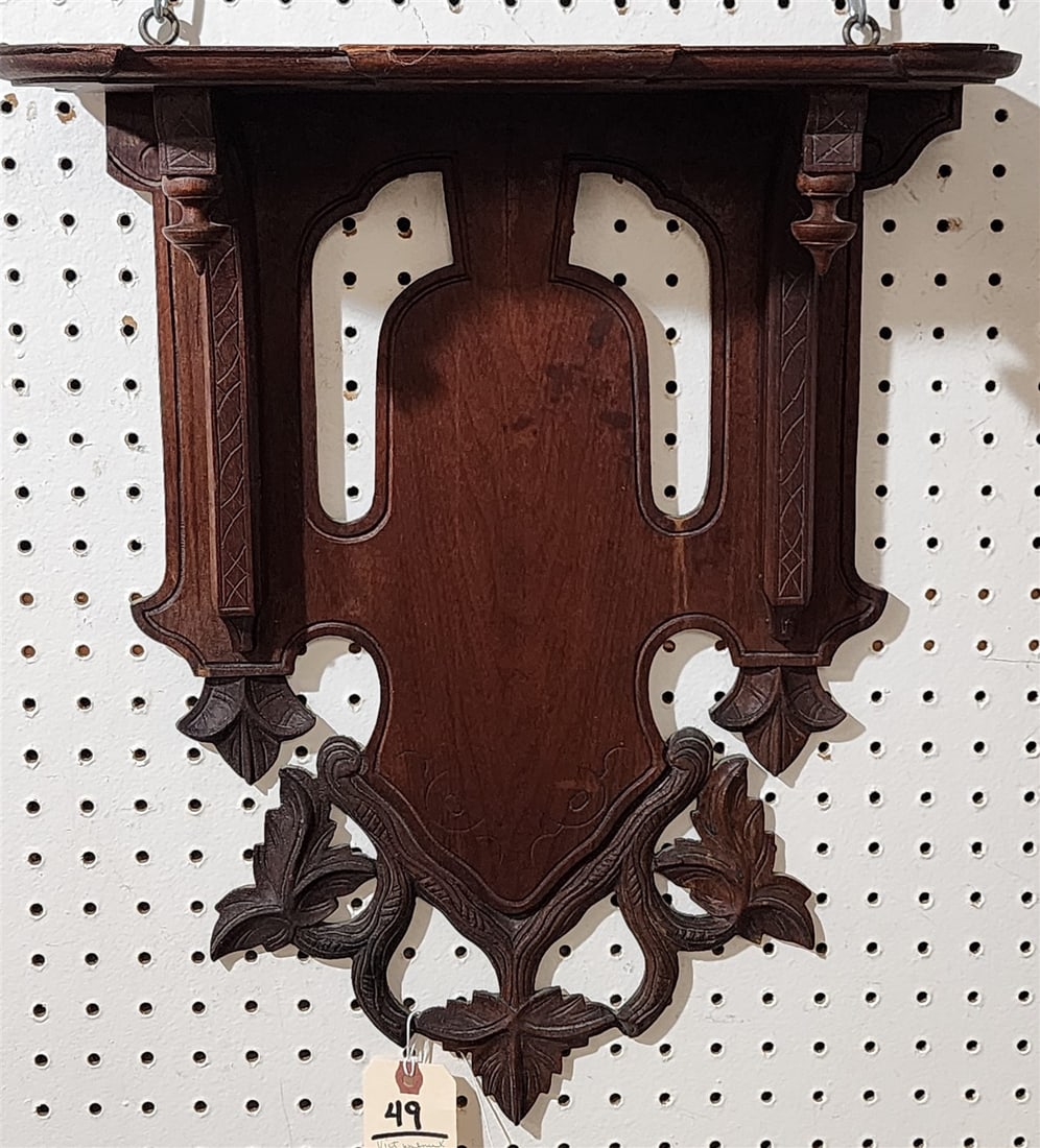 Victorian Walnut Wall Shelf 20" H X 16 3/4" W X 7" D (1 of 4)
