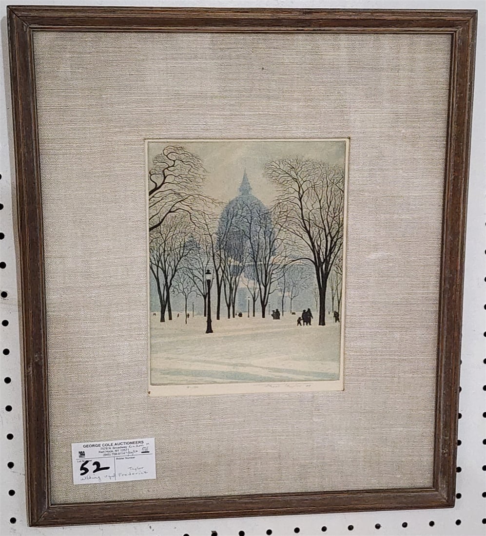 Framed Etching St. James Cathedral From The West Pencil Sgnd Fredrick Taylor 9" X 7" w/Frame 18" X (1 of 4)
