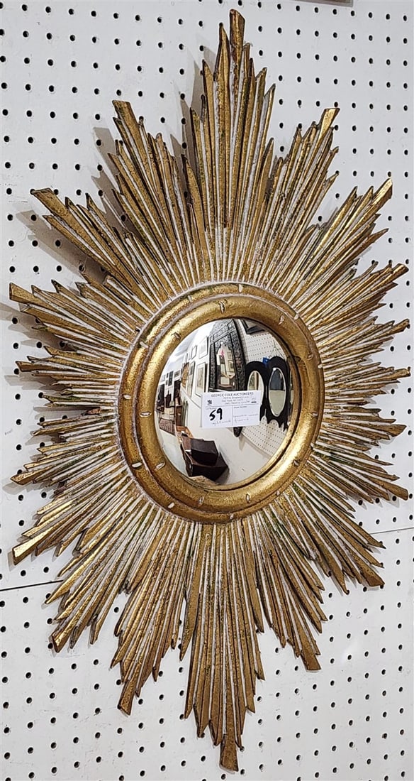 Giltwood Framed Convex Mirror 32" H X 20" W (1 of 3)