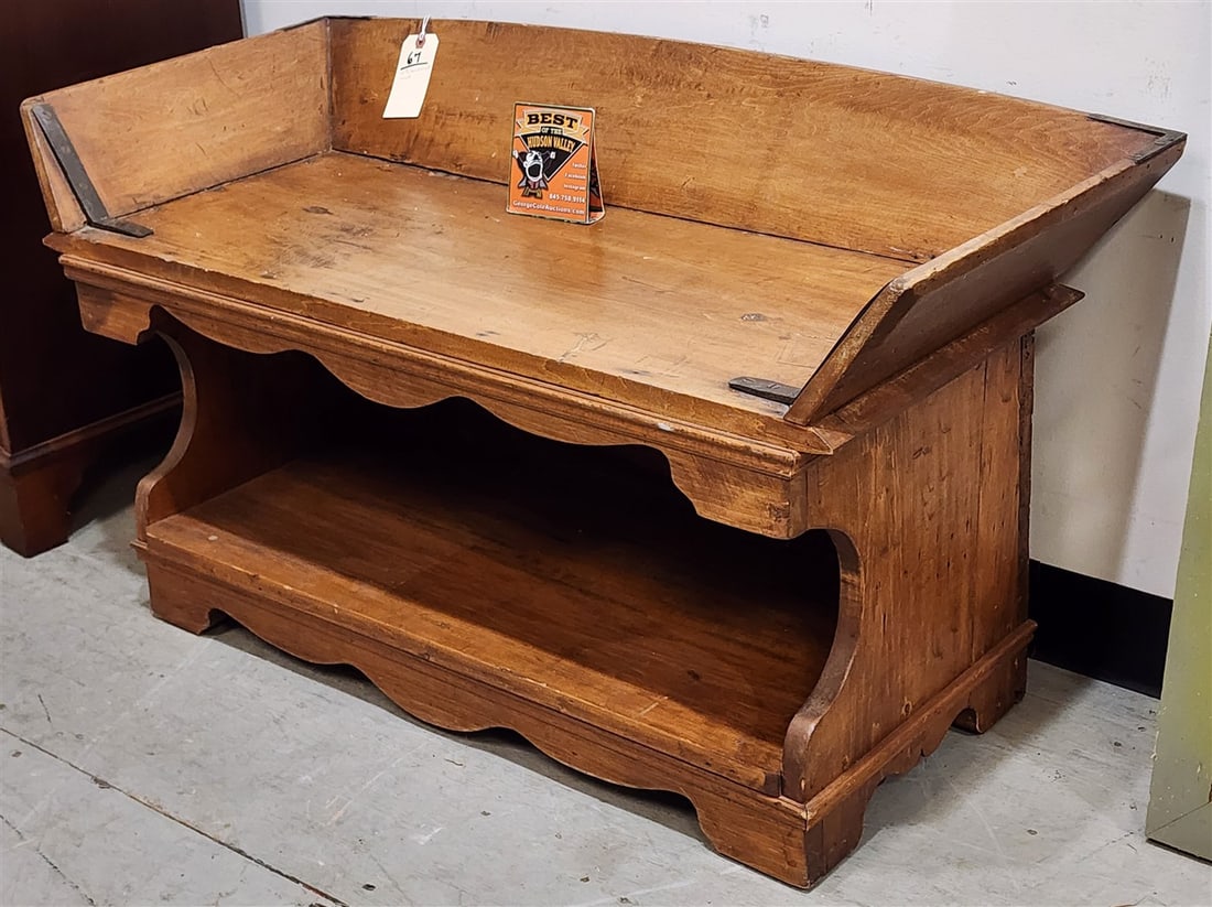Primitve Buck Board Seat 22" H X 39" W X 18 1/2" D: Primitve Buck Board Seat 22" H X 39" W X 18 1/2" D