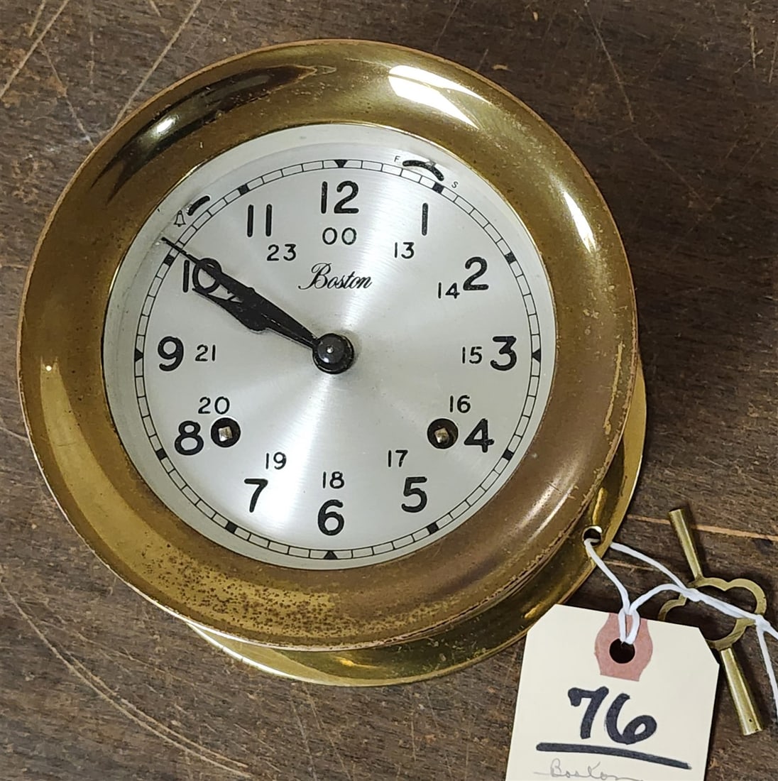 Boston Brass Ships Clock 5 3/4" Diam. (Working): Boston Brass Ships Clock 5 3/4" Diam. (Working)