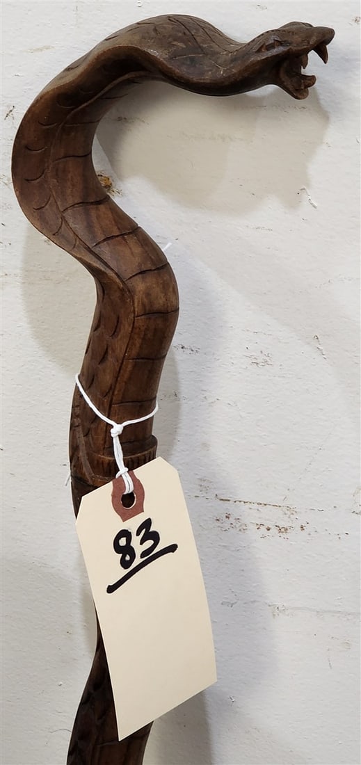 Carved Cane w/Cobra Head (1 of 2)