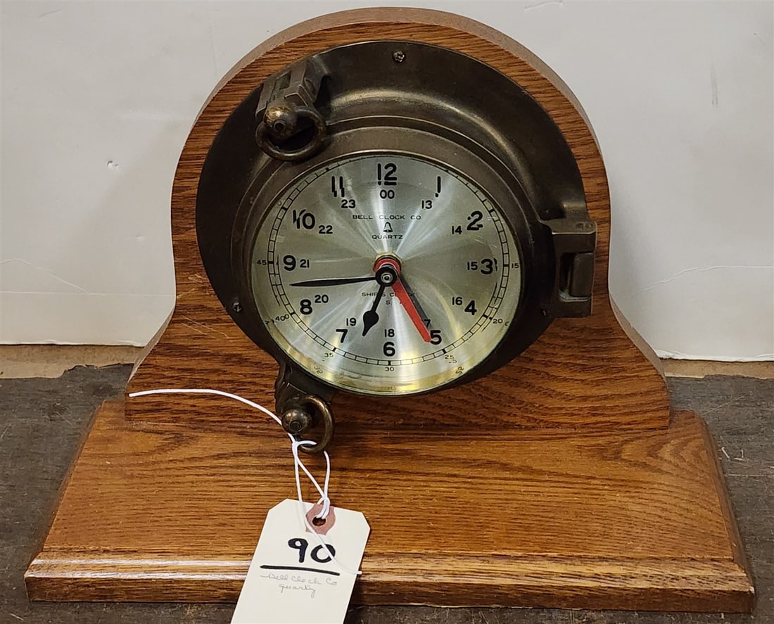Bell Clock Company Quartz Ships Clock On Stand 9 1/2" H X 13" W (1 of 2)