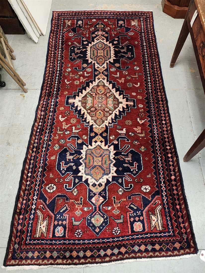 Hamadan Rug 3'8" X 7'10": Hamadan Rug 3'8" X 7'10"