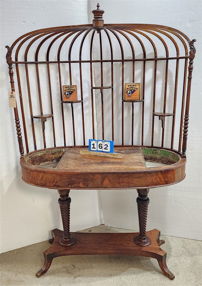 Vintage Unique Mahogany Plant Stand 66" H X 41 1/2" W X 20" D (1 of 4)