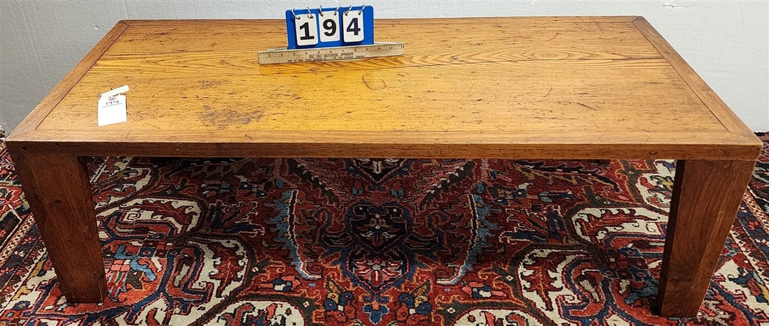 19th C Chestnut Stoneware Table 16" H X 49" W X 21" D (1 of 3)