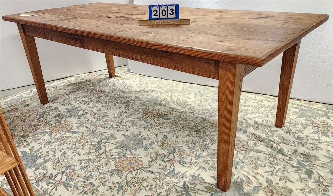 Primitive Pine Harvest Table 30" H X 7' L X 38" W (1 of 3)