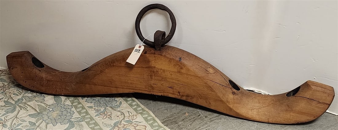 19th C Oxen Yoke 13 1/2" H X 5' L X 7" D: 19th C Oxen Yoke 13 1/2" H X 5' L X 7" D
