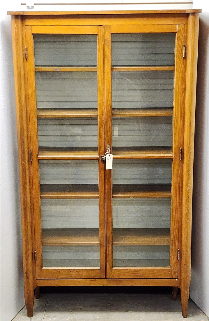 19th C Heart Pine 2 Door Cabinet 6'6" H X 44" W X 14 1/2" D (1 of 6)