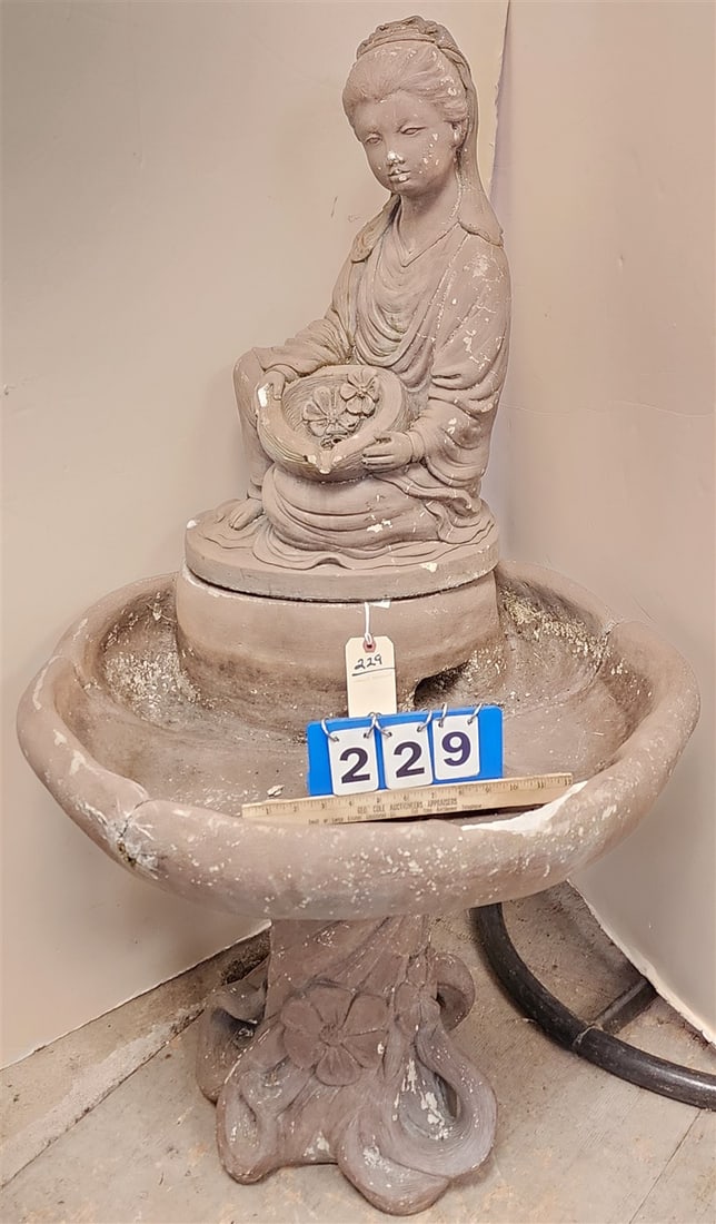 Cast Cement Figural Fountain 47" H X 26" W X 23" D (1 of 2)
