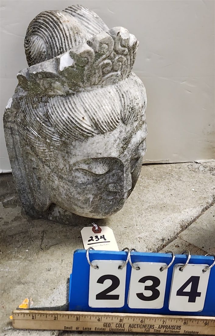 Marble Buddha Head 12" (1 of 2)