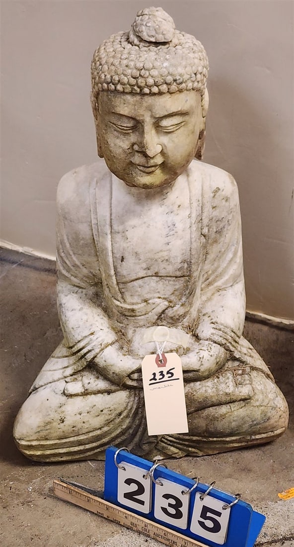 Marble Seated Buddha 22": Marble Seated Buddha 22"