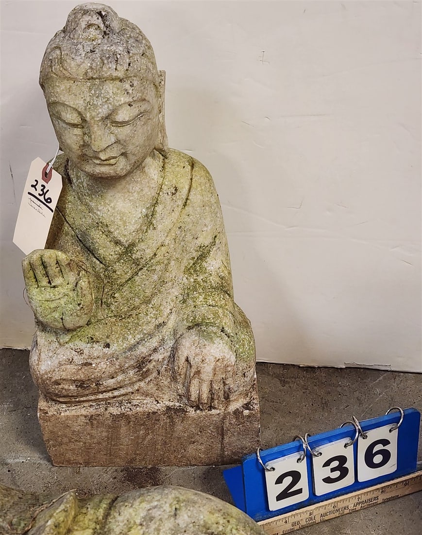 Marble Seated Buddha 18": Marble Seated Buddha 18"