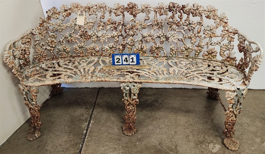 Vintage Cast Iron Garden Bench 29" H X 57 1/2" W X 12" D: Vintage Cast Iron Garden Bench 29" H X 57 1/2" W X 12" D