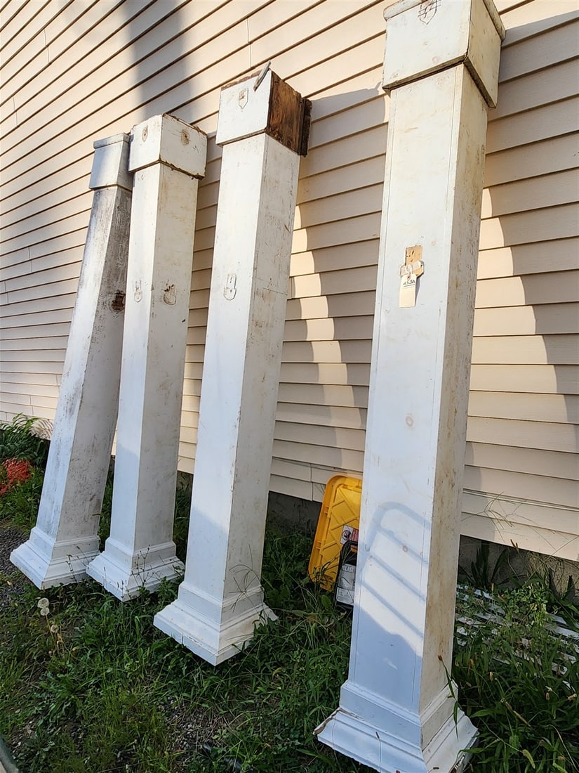 4 Wooden Columns 86" H X 10" Sq.: 4 Wooden Columns 86" H X 10" Sq.
