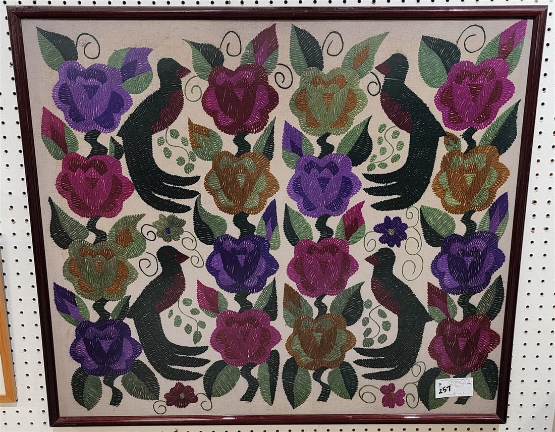 Framed Needlework 28 1/2" X 33" w/Frame 30" X 34 1/2": Framed Needlework 28 1/2" X 33" w/Frame 30" X 34 1/2"