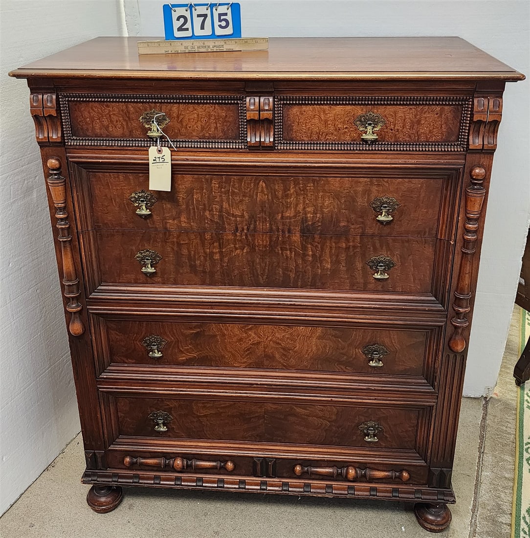 Walnut & Burl Walnut 48" H X 40" W X 21" D: Walnut & Burl Walnut 48" H X 40" W X 21" D
