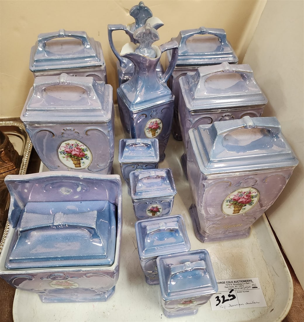 12 Pc. German Luster Canister Set: 12 Pc. German Luster Canister Set