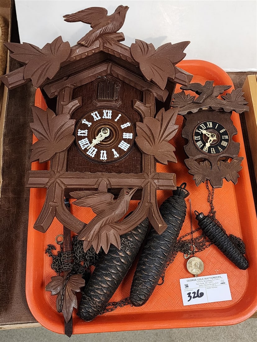 Tray 2 Cuckoo Clocks - 14" X 10 1/2" + 7" X 5" (1 of 5)