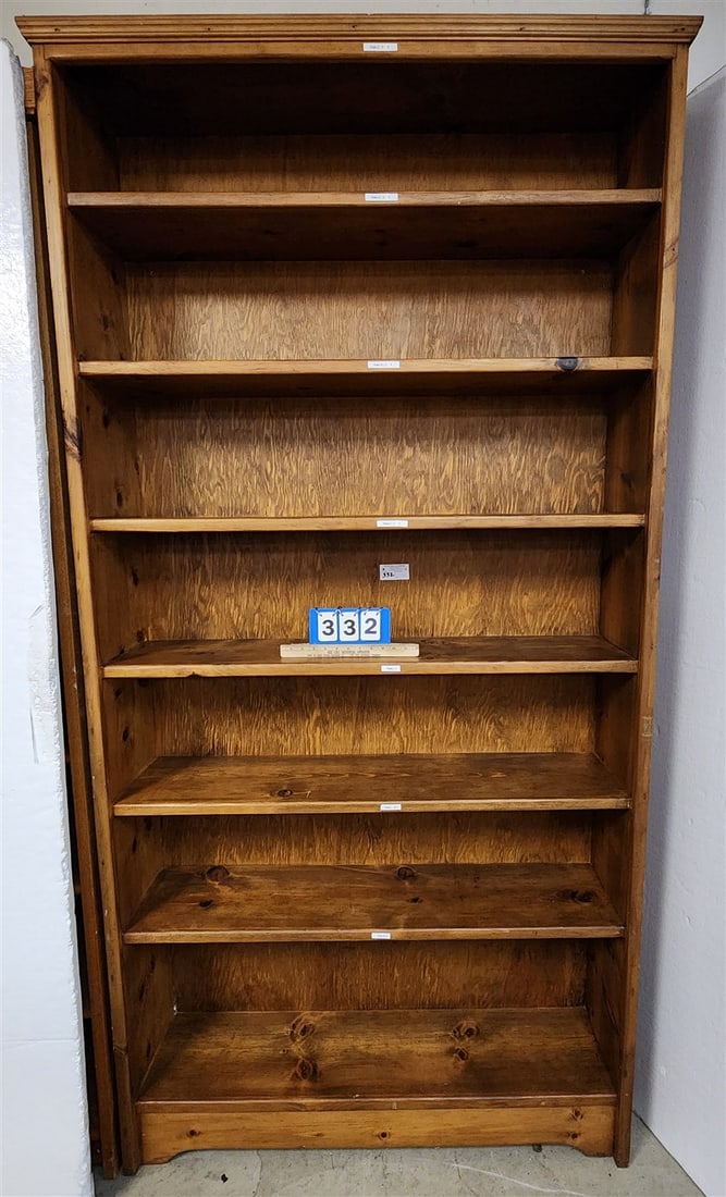 Pine Bookcase 8' H X 49" W X 12" D: Pine Bookcase 8' H X 49" W X 12" D