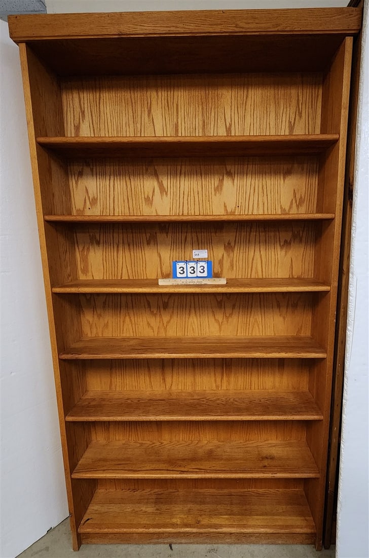 Oak Bookcase 7'9" H X 49 1/2" W X 10 3/4" D: Oak Bookcase 7'9" H X 49 1/2" W X 10 3/4" D