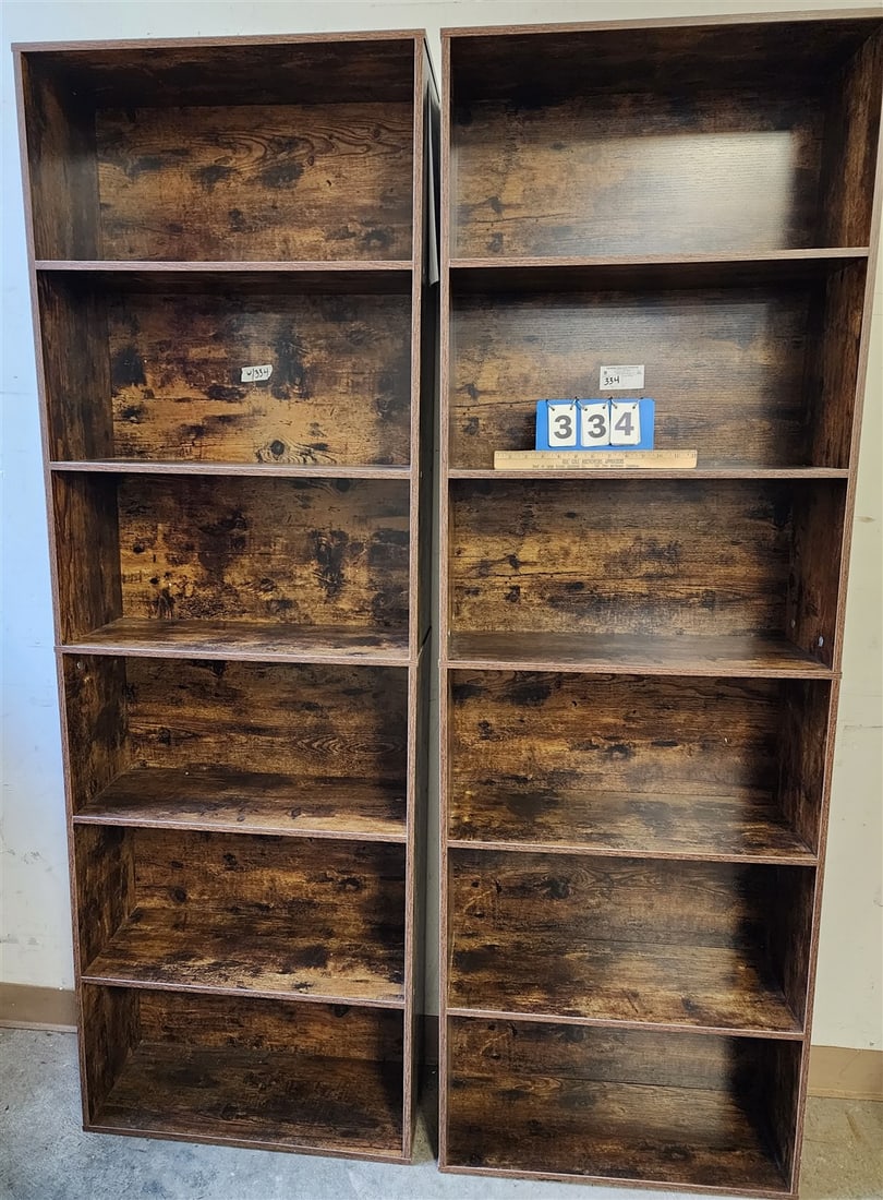 Pr. Bookcases 6' H X 23 1/2" W X 9 1/4" D: Pr. Bookcases 6' H X 23 1/2" W X 9 1/4" D