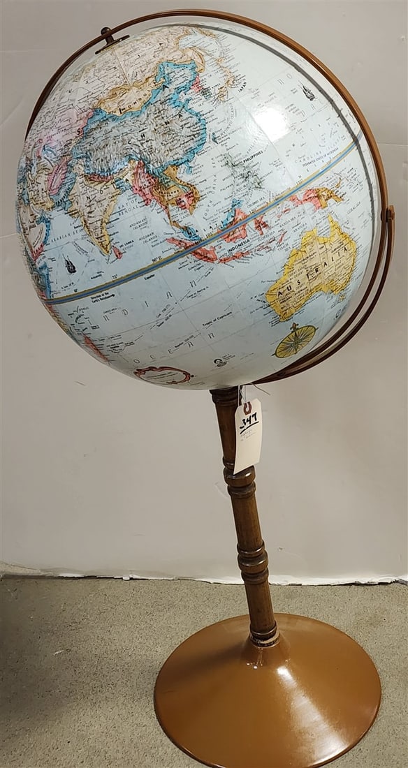 Replogle 16" Diam. Globe On Stand 38" H: Replogle 16" Diam. Globe On Stand 38" H