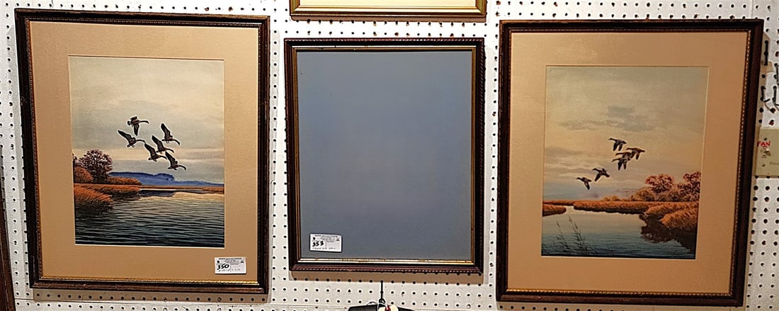 Pr. W/C Landscapes w/Ducks & Geese Sgnd J. Sudi 17 1/4" X 13 1/2" w/Frame 25 1/2" X 21 1/2": Pr. W/C Landscapes w/Ducks & Geese Sgnd J. Sudi 17 1/4" X 13 1/2" w/Frame 25 1/2" X 21 1/2"