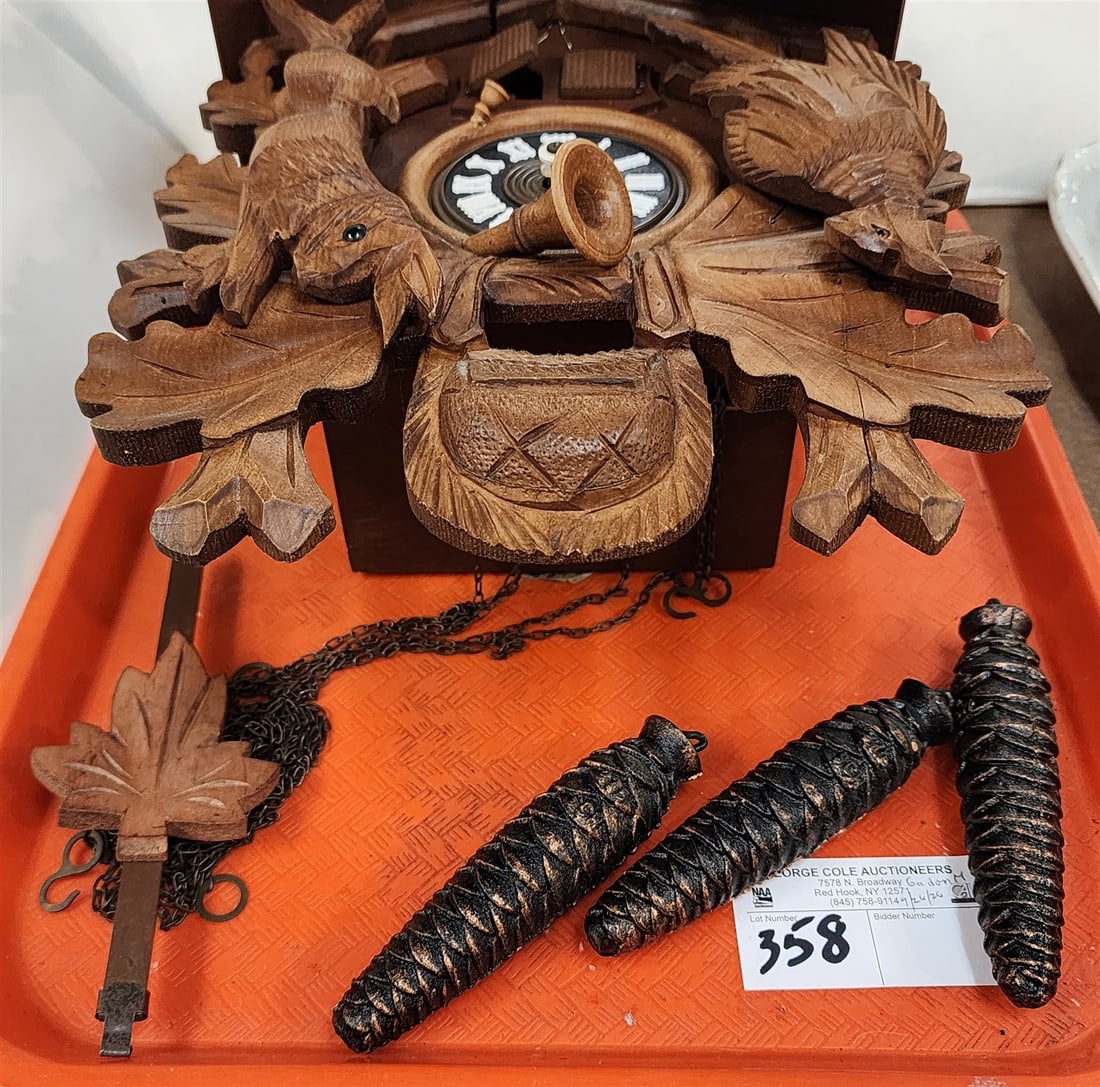 Tray Cuckoo Clock 19 1/2" H X 12" W: Tray Cuckoo Clock 19 1/2" H X 12" W