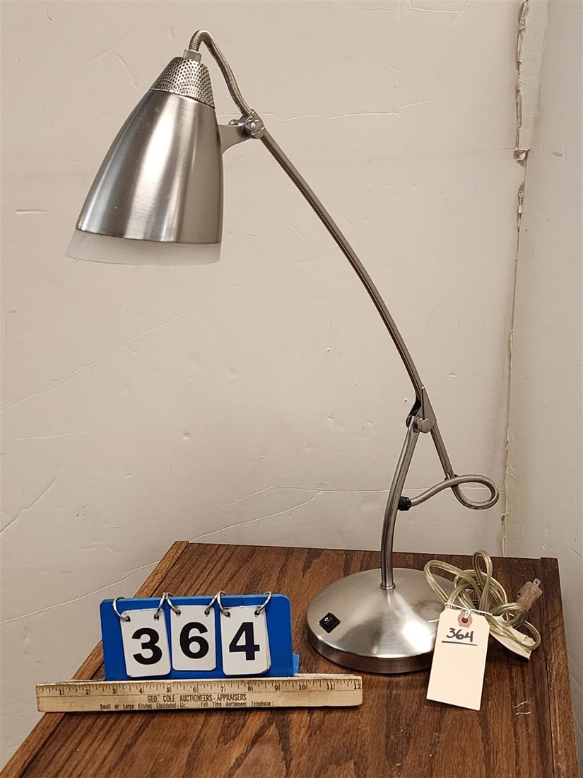 Brushed Steel Adjustable Table Lamp 2' H (1 of 1)