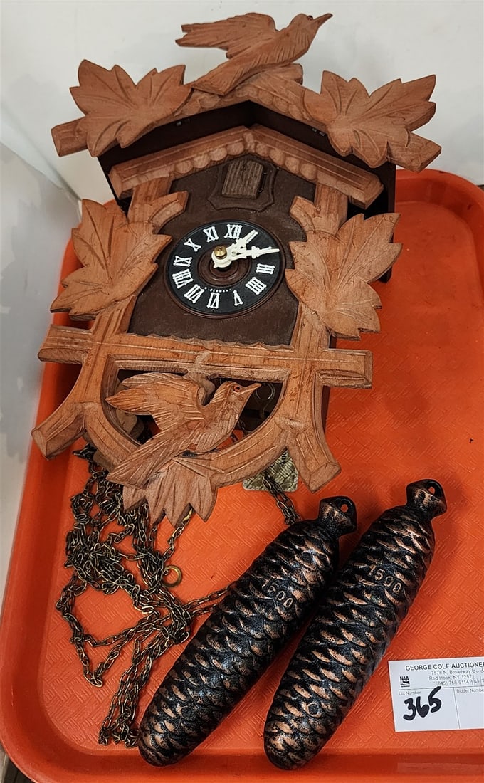 Tray Cuckoo Clock 14" H X 10" W: Tray Cuckoo Clock 14" H X 10" W