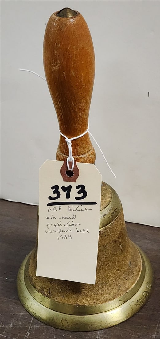 Brass British WWII Wardens Bell Stamped ARP (Air Raid Precautions) (1 of 2)