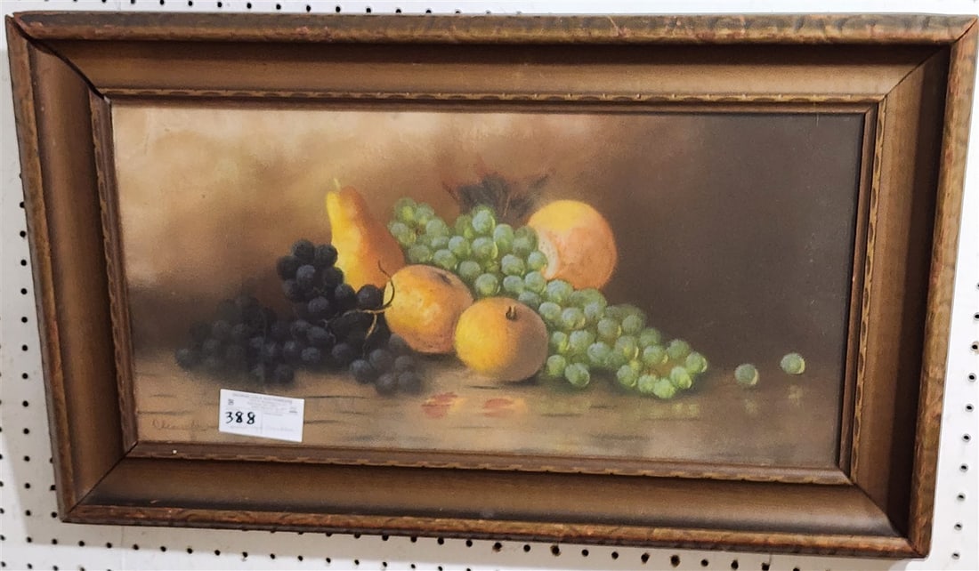 Framed Pastel Still Life Sgnd Chandler 11 1/2" X 23 1/2" w/Frame 17" X 29" (1 of 2)