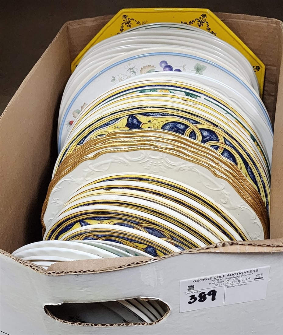 Box Of Mixed Plates - Italy, Ironstone, Spode, Etc. (1 of 3)