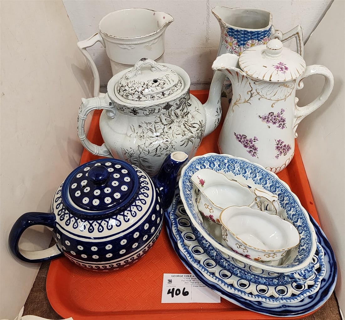 Tray Teapots & Chocolate Pots - Victorian Transferware, Etc. (1 of 10)
