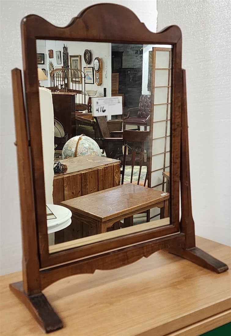 Walnut Dresser Mirror 24" H X 18" W X 9 1/2" D: Walnut Dresser Mirror 24" H X 18" W X 9 1/2" D