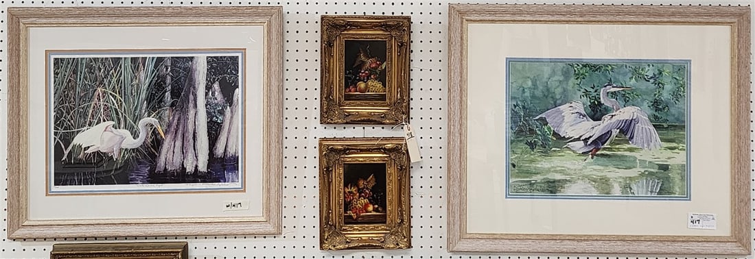 2 Framed Lithos Pencil Sgnd Jennifer Ardolino - Egret 17/500 13 3/4" X 18 3/4" w/Frame 23" X 27" + (1 of 7)
