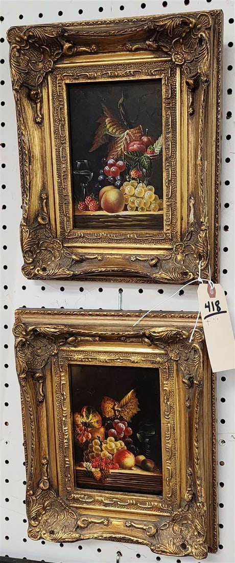 Pr. O/B Still Lives 6 1/4" X 4 1/2" w/Frame 11 1/4" X 9 1/4": Pr. O/B Still Lives 6 1/4" X 4 1/2" w/Frame 11 1/4" X 9 1/4"