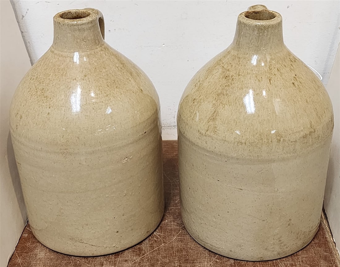 2 Stoneware Jugs 11" H - 2