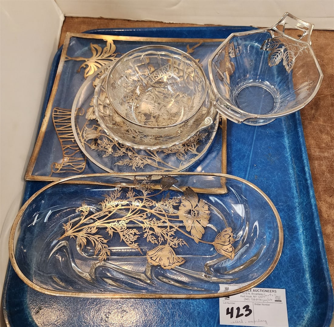 Tray Sterling Overlay Dishes: Tray Sterling Overlay Dishes