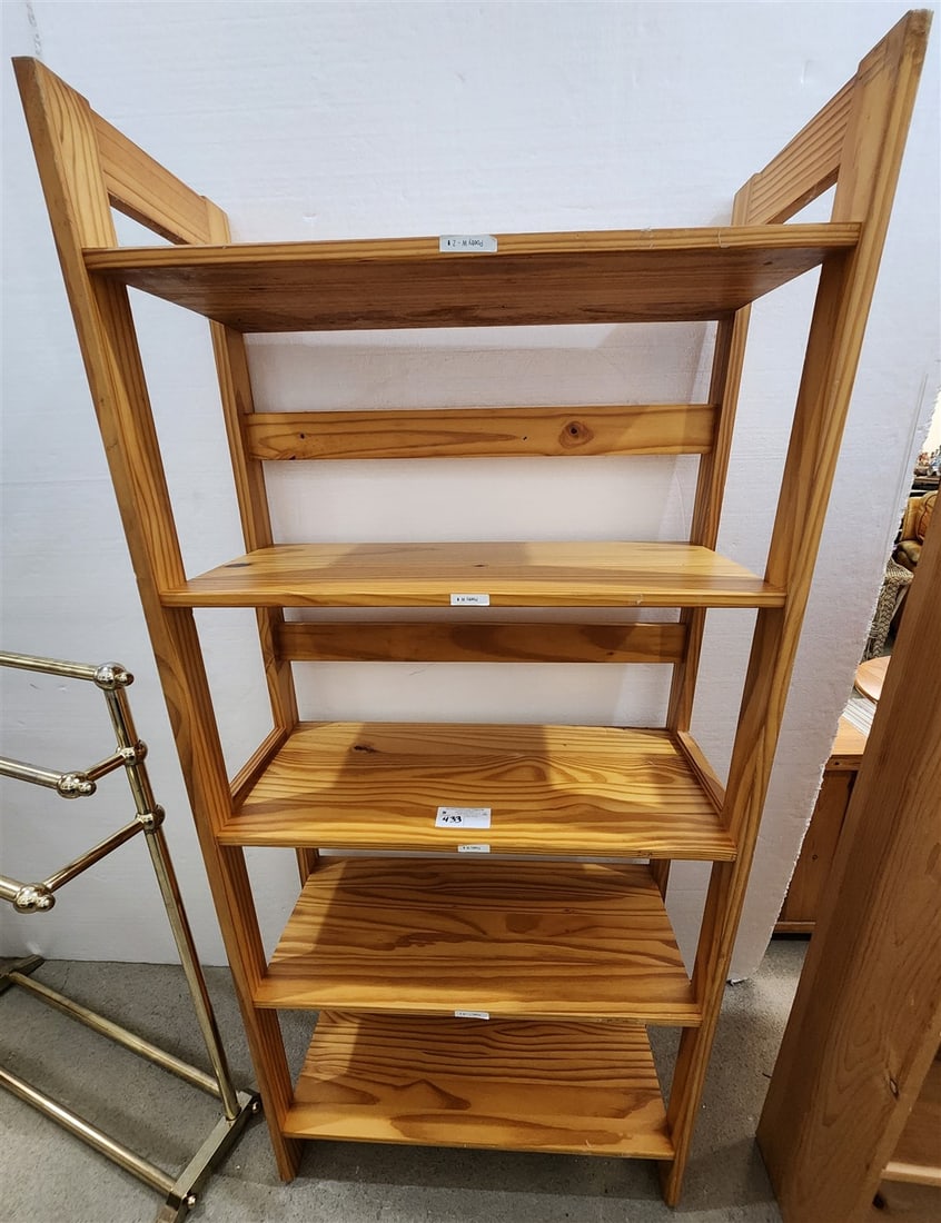 Pine Bookcase 61" H X 27 1/2" W X 12" D: Pine Bookcase 61" H X 27 1/2" W X 12" D