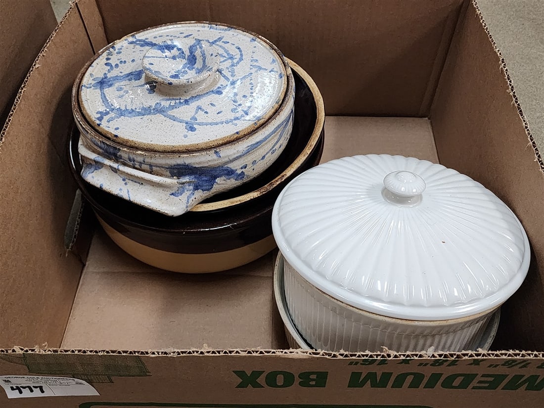 Bx Casseroles - Glazed Pottery, Apilco France (1 of 5)