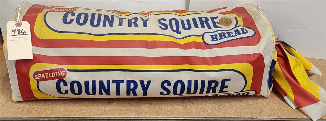 Spaulding Country Squire Bread Advertisement Rubber 3D Sign 8" H X 31" W X 8" D (1 of 2)
